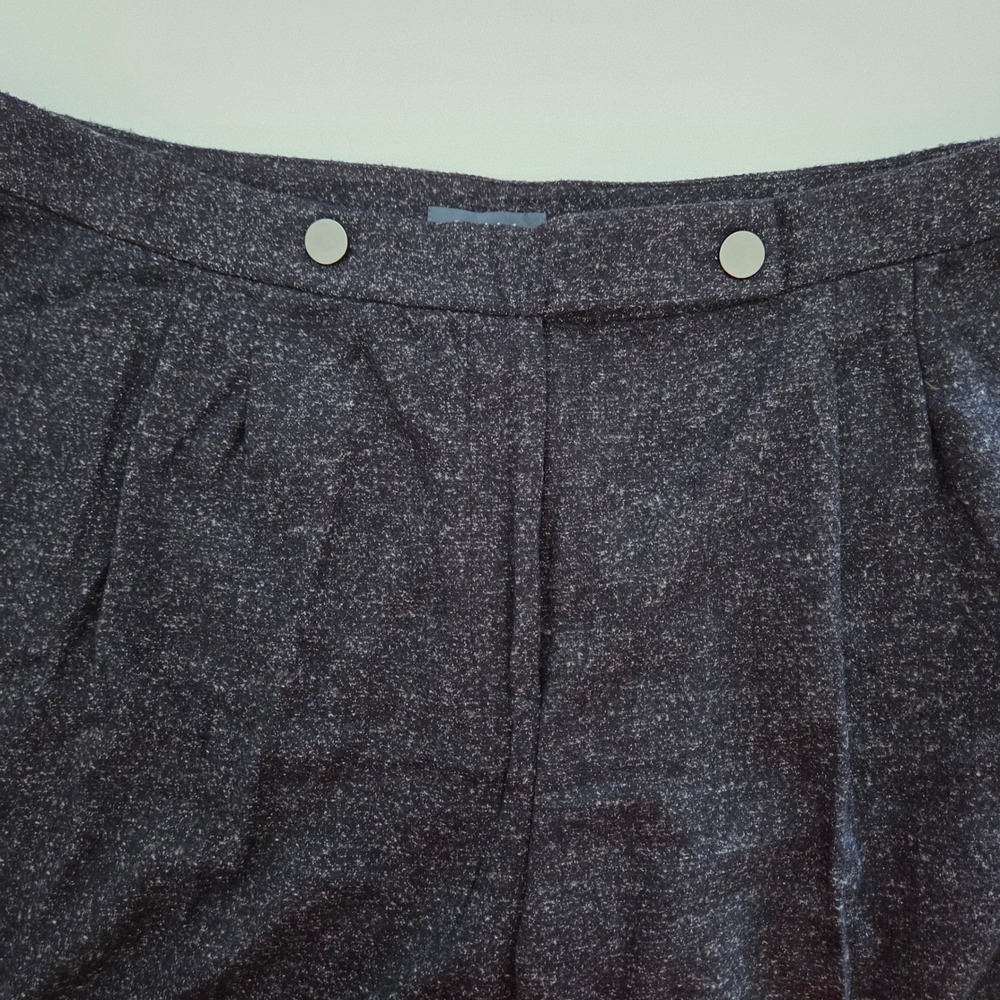 NEW ModCloth Tweed Pleated Wide Leg Pants‎ Women's Size 28 Black Grey